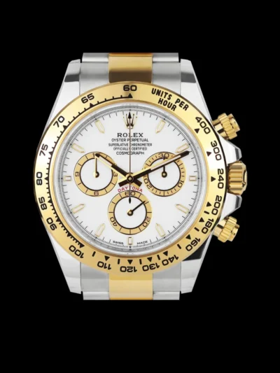 Vista frontal rolex replica daytona bicolor