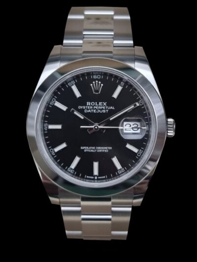 Rolex Réplica Date Just black smooth 31 / 36 / 41
