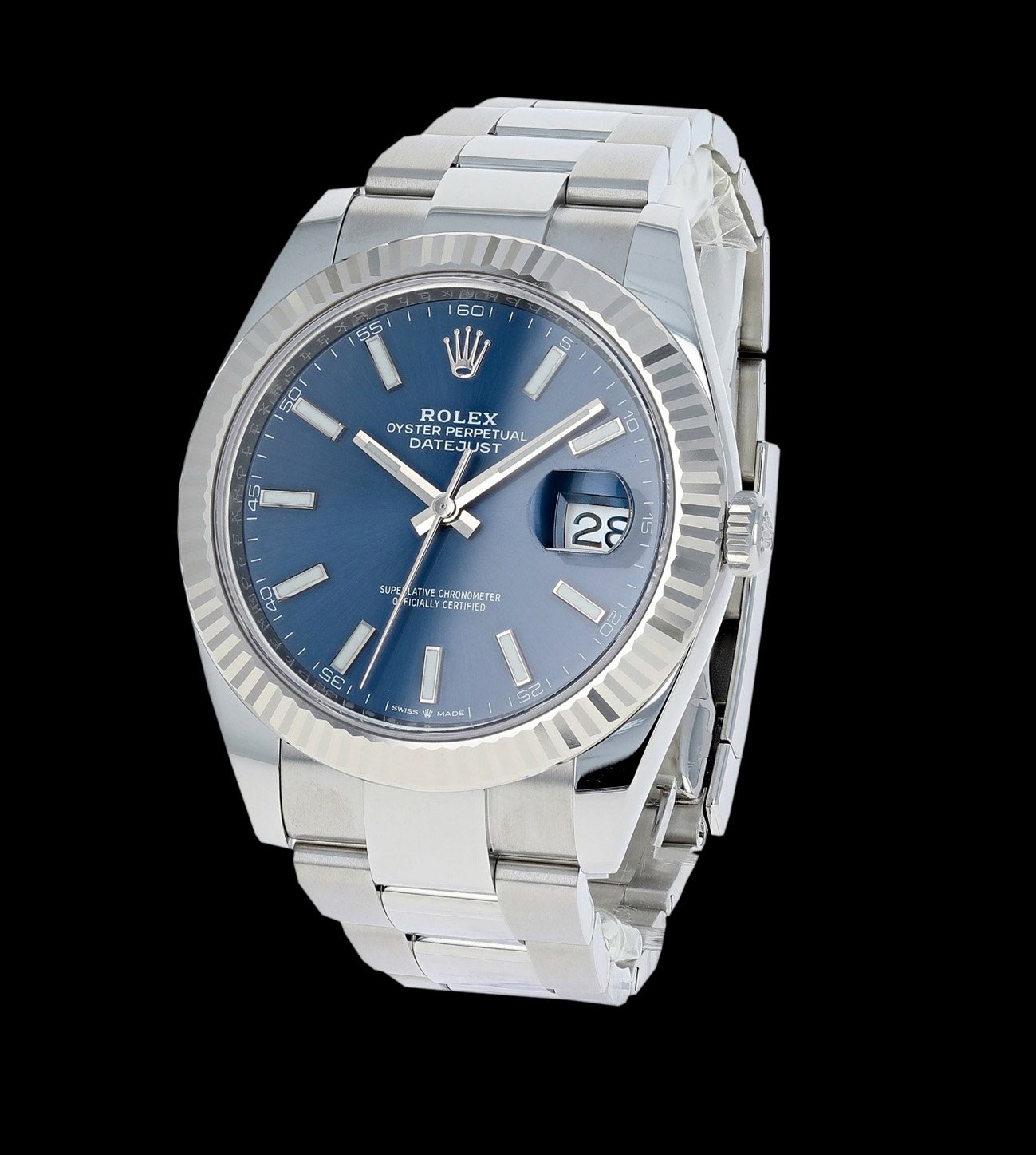 Rolex Réplica Date Just steel Blue 31 / 36 / 41 3 caja acero 904L rolex datejust steel blue replica vista lateral
