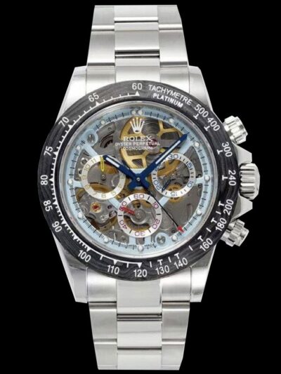 Reloj réplica skeleton 1:1 con caja 904L y movimiento visible