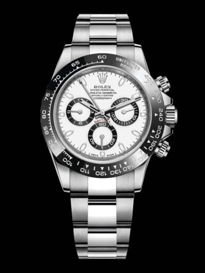 Reloj réplica panda 1:1 con esfera blanca y subesferas negras