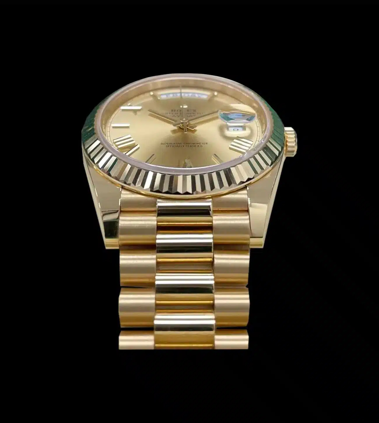Rolex Réplica Day-Date President Gold 18k 2 rolex day date president gold replica vista trasera brazalete oro