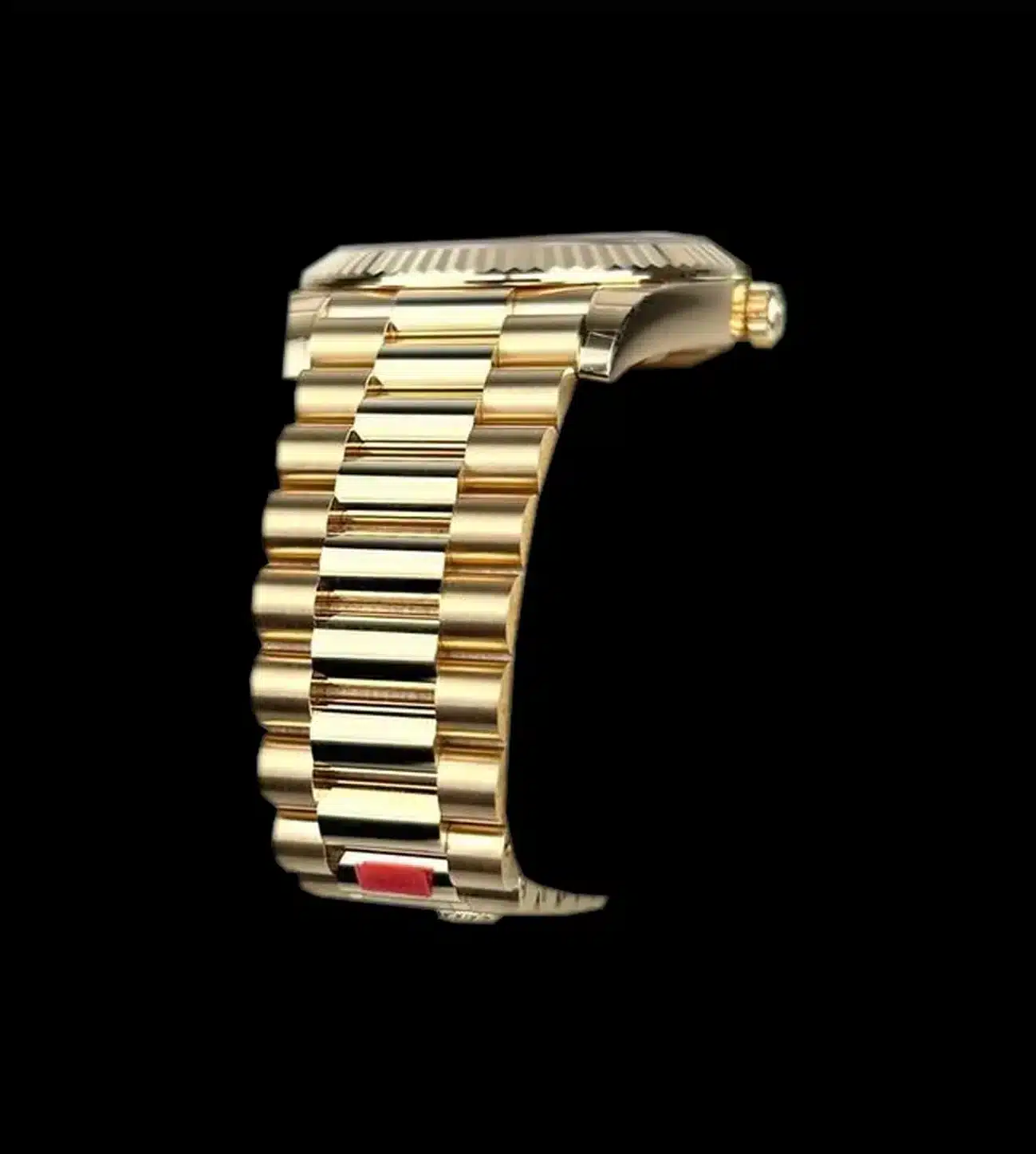 Rolex Réplica Day-Date President Gold 18k 9 Rolex replica Day-Date gold brazalete President vista lateral