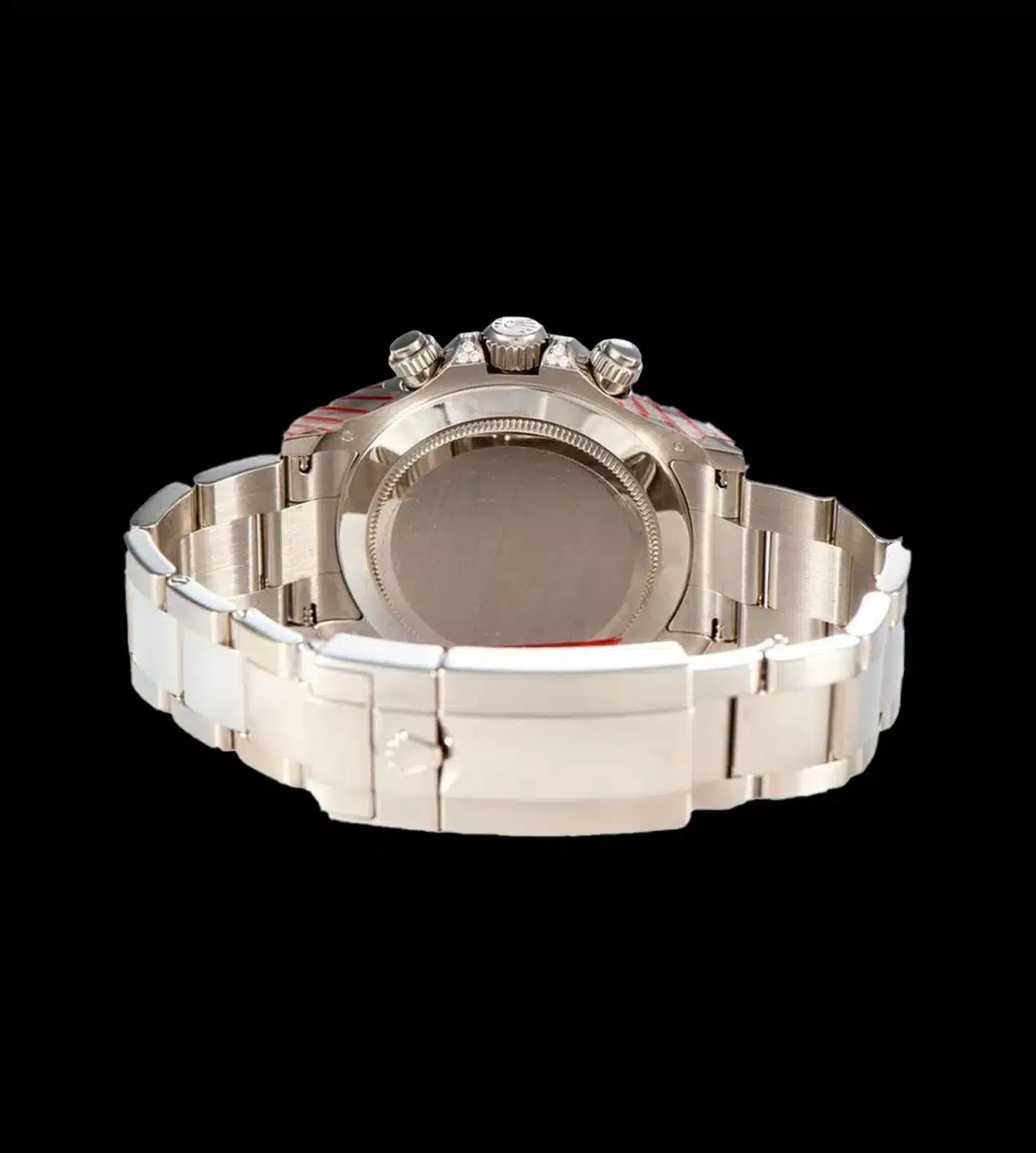 Rolex Replica Daytona Cosmograph Rainbow 2 Réplica 1:1 daytona arcoíris vista trasera con brazalete metálico