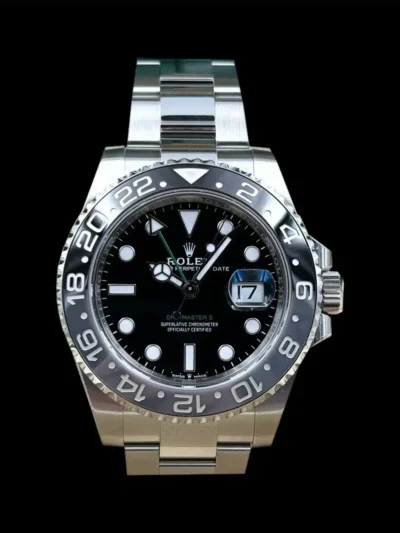 rolex bruce wayne replica frontal gmt master ii gris negro superclon 1:1
