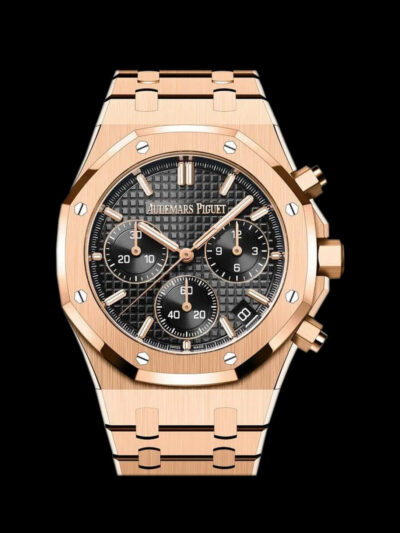 Relojes Réplica 20 Audemars Piguet Royal Oak Chronograph 26240 Gold Rose Black / Blue