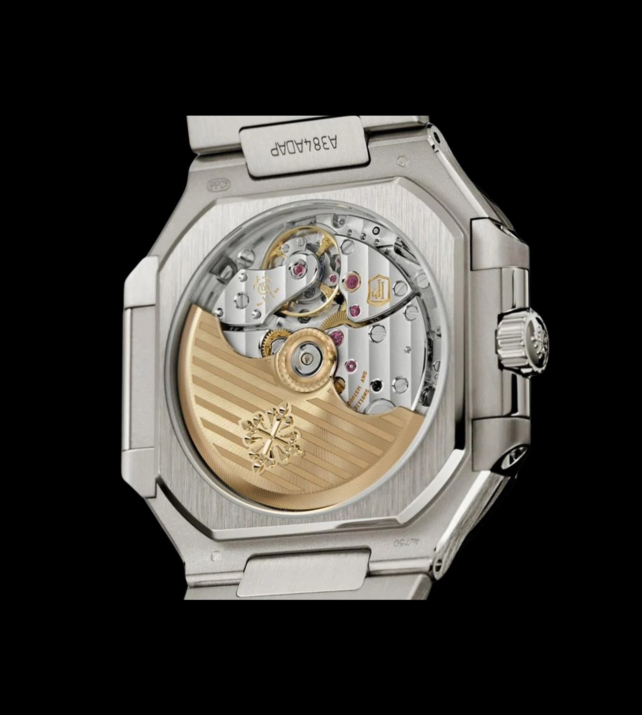 Patek Philippe Replica Cubitus Azul 4 mecanismo trasero patek philippe cubitus azul replica caja acero 45mm