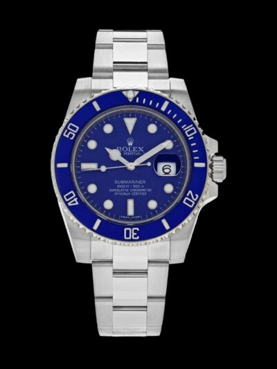 replica Rolex submariner date smurf blue 40mm frontal acero 904l bisel ceramico