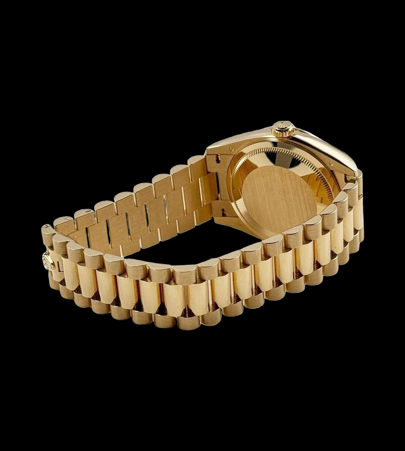 Rolex Réplica Day-Date Oro Amarillo Esfera verde 2 Rolex Day-Date réplica oro amarillo brazalete President vista trasera